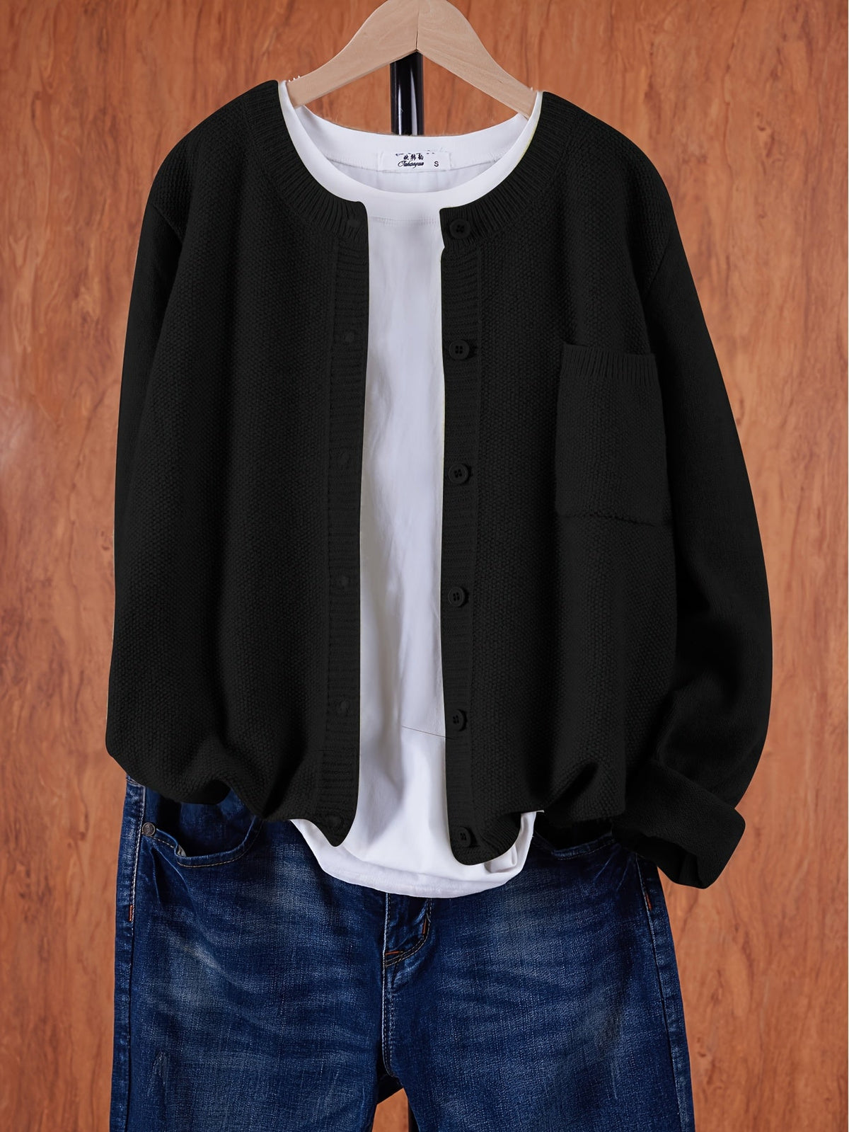 Women's Button-Front Pocket Cardigan Sweater – Casual Cozy Knit Open Layer for Autumn & Winter in 13 Colors