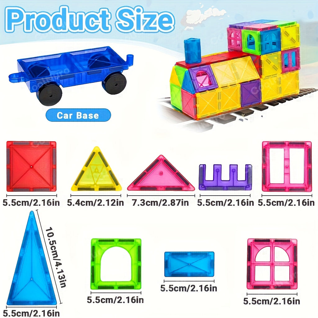 Magnetic Building Blocks for Kids 40/100pcs – STEM Educational Magnetic Tiles Stacking Puzzle Playset, Sensory Learning Toys, Creative Construction Gift for Boys Girls Toddlers Ages 3+, Random Colors
