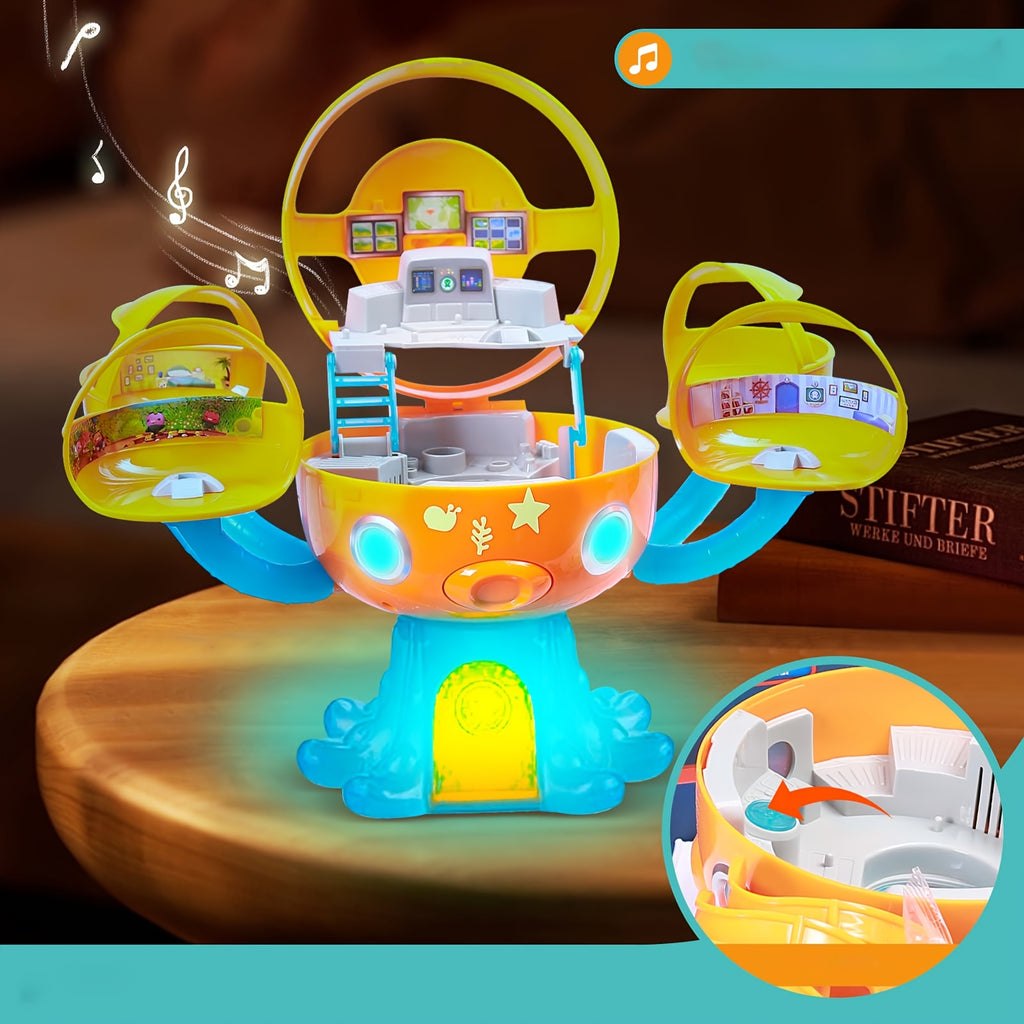 Octonauts Octopod Castle Adventure Playset - GUP Action Figure Set with 8 Dolls, Glow-in-the-Dark Stickers, Light & Sound Effects | Kids Imaginative Toy Gift for Birthday Christmas Holiday