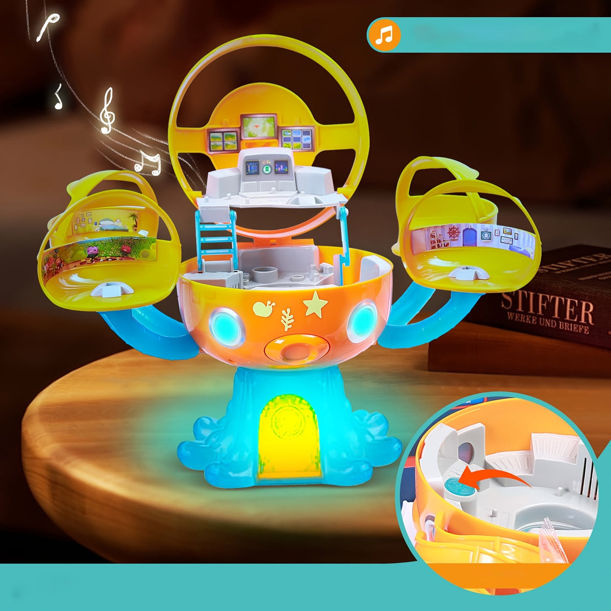 Octonauts Octopod Castle Adventure Playset - GUP Action Figure Set with 8 Dolls, Glow-in-the-Dark Stickers, Light & Sound Effects | Kids Imaginative Toy Gift for Birthday Christmas Holiday