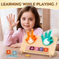 Kids Finger Math Counting Board Set – 13 Digit Blocks, 10 Cards, 2 Bases & Bracket, STEM Addition Subtraction Learning Toy, Preschool Gift for Christmas Halloween