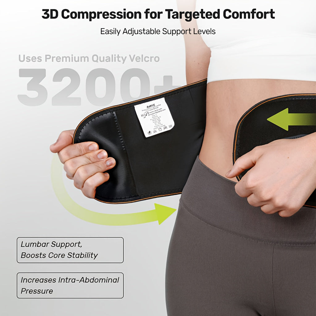 Lumbar Support Back Brace with Massage Pad Breathable Lower Back Support Belt for Men & Women – Adjustable Strap Pain Relief Waist Belt for Work Lifting Driving (Orange & Blue, S-XXL)