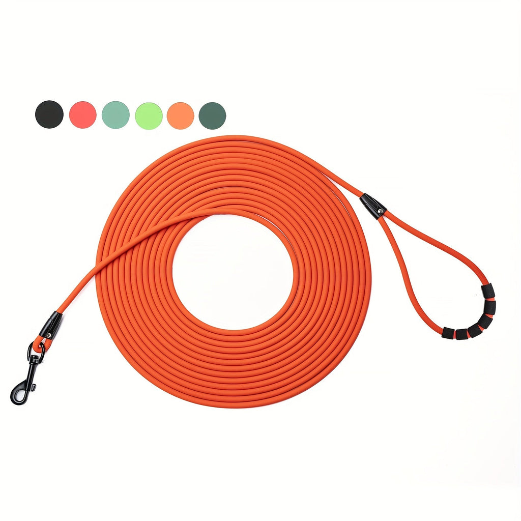 Long Dog Training Leash for Outdoor Use - Weatherproof PVC Coated Nylon Recall Leash for Beach, Yard, Hiking & Camping, Improves Obedience & Recall, 6 Colors 4 Sizes (M/L/XL/XXL)