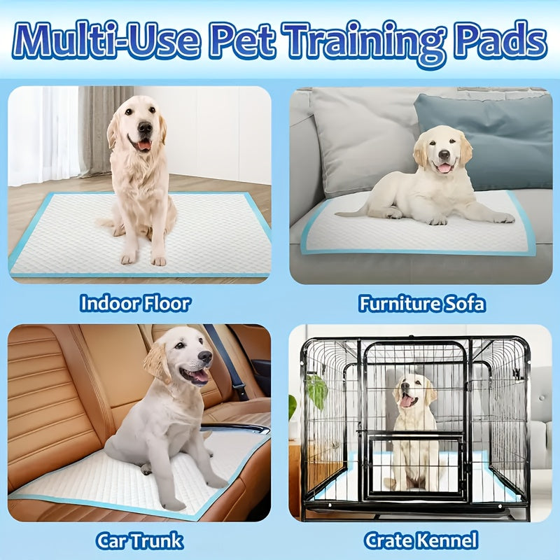 XXXL Dog Pee Pads 80+20 Bonus Pack – 6-Layer Odor-Resistant Leak-Proof Disposable Training Pads for Small Large & Elderly Dogs, Two Sizes 23x23 or 29x35 Inch, 100 Total Pads