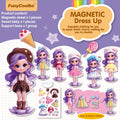 Princess Dress-Up Magnetic Sticker Quiet Book for Girls Age 3+, Reusable DIY Magnetic Princess Paper Doll Playset with Cute Cartoon Characters, Fridge Magnet Activity Toy, Christmas Halloween Birthday Gift