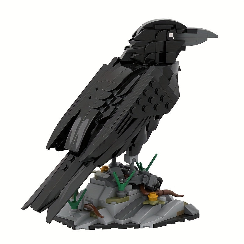 MOC 357 Piece Raven Building Blocks Set – Animal Bird Brick Model Kit – Creative STEM Construction Toy for Teens & Adults – Halloween, Christmas & Birthday Gift Idea for Bird Lovers & Collectors
