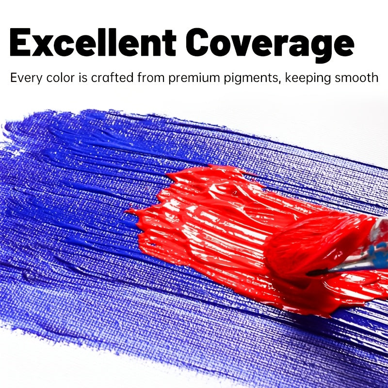 Acrylic Paint Set 12 18 24 or 36 Colors – Fade-Resistant Non-Toxic Tubes for Canvas Wood Rock Fabric Ceramics Clothing Wall Art – Beginner & Professional Artist Supplies