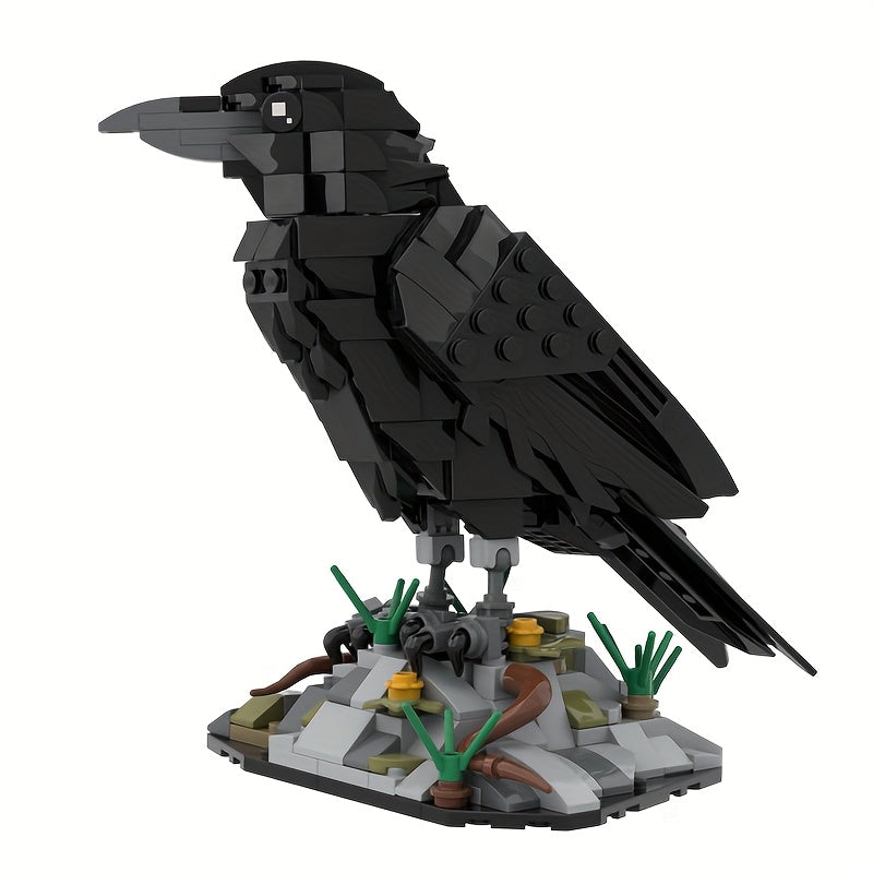 MOC 357 Piece Raven Building Blocks Set – Animal Bird Brick Model Kit – Creative STEM Construction Toy for Teens & Adults – Halloween, Christmas & Birthday Gift Idea for Bird Lovers & Collectors