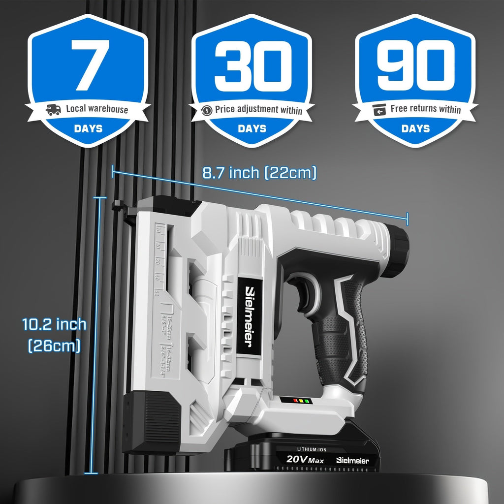 Cordless 2-in-1 Brad Nailer & Stapler Gun 20V – No Compressor Needed, Battery & Charger Included, Safety Guard, 1600/2000 Nails & Staples for Carpentry, Upholstery & DIY