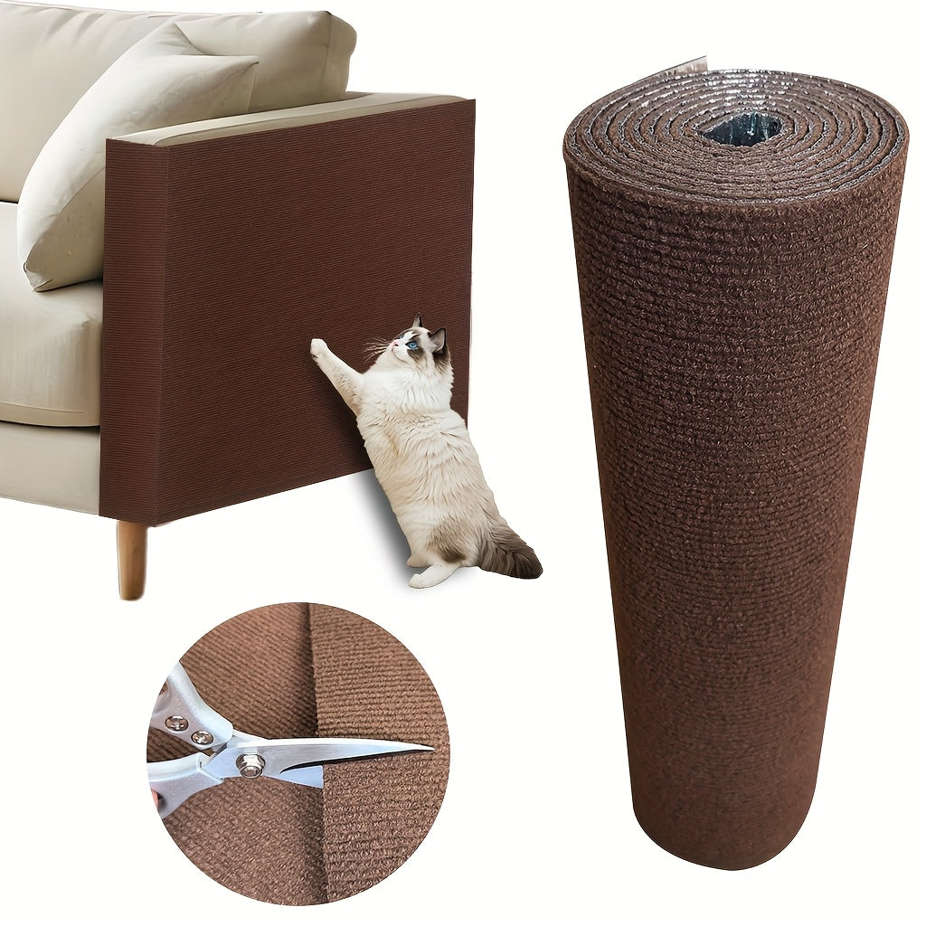 Self-Adhesive Cat Scratching Mat for Walls & Furniture – Scratch-Resistant Felt & Polyester Cat Climbing Pad, Furniture Protector, Interactive Indoor Cat Scratcher for Home Decor