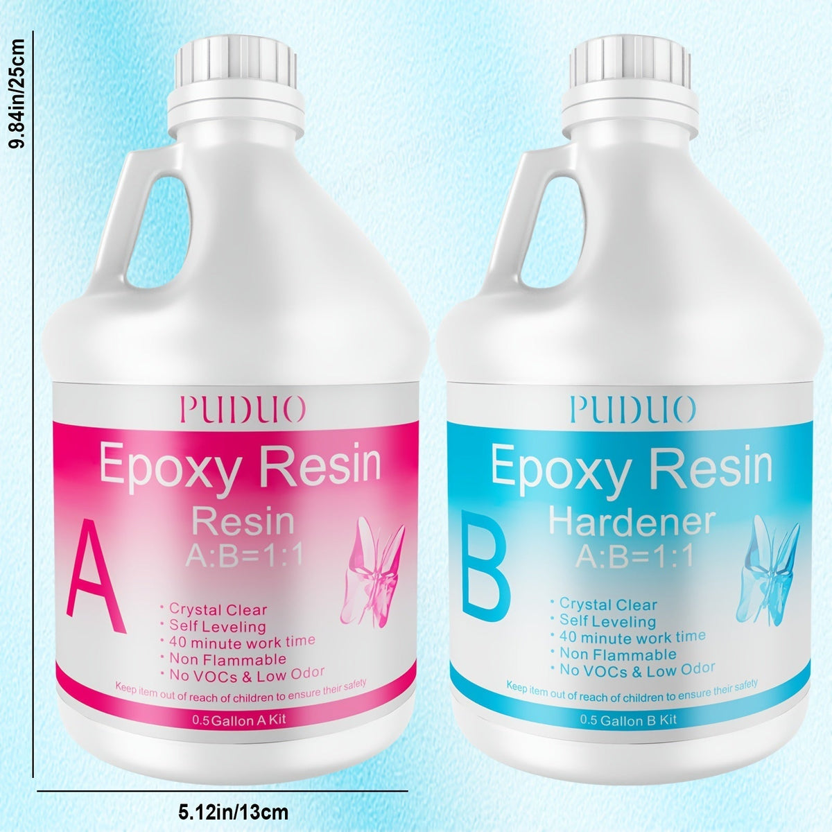 Epoxy Resin Kit Crystal Clear 2-Part Fast-Curing for Casting, Coating, Resin Art, Jewelry Making, Tabletops & Bar Counters – Available in 4oz, 72oz & 1 Gallon with Pump Kit & Glitter Accessories