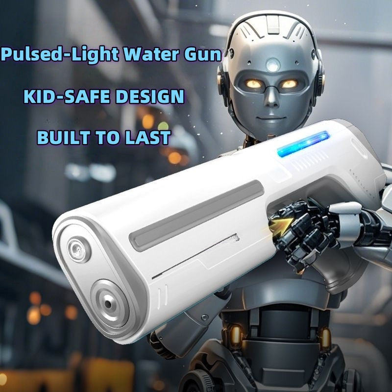 Electric Water Gun Auto-Fill with LED Pulse Light – 40ft Long Range Rapid-Fire Squirt Gun, USB Rechargeable 240-Shot Tank, Water Blaster for Kids & Adults, Pool Beach Backyard Summer Fun