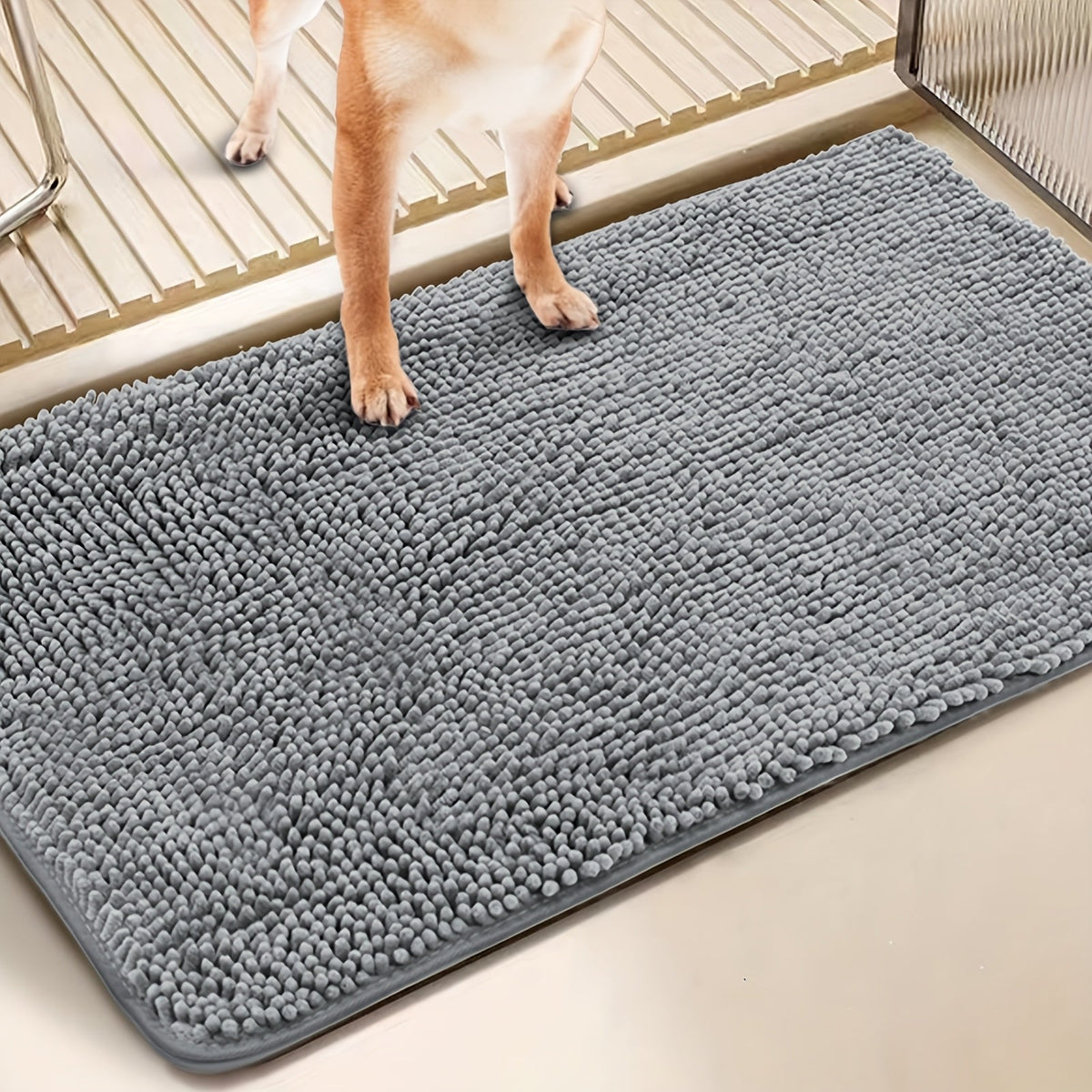Dog Door Mat for Muddy Paws 2-Pack – Absorbent Non-Slip Washable Microfiber Mud Mat, Quick Dry Entry Indoor Floor Mat for Dogs, Machine Washable, Available in 24x17 & 32x20 inch, 3 Colors