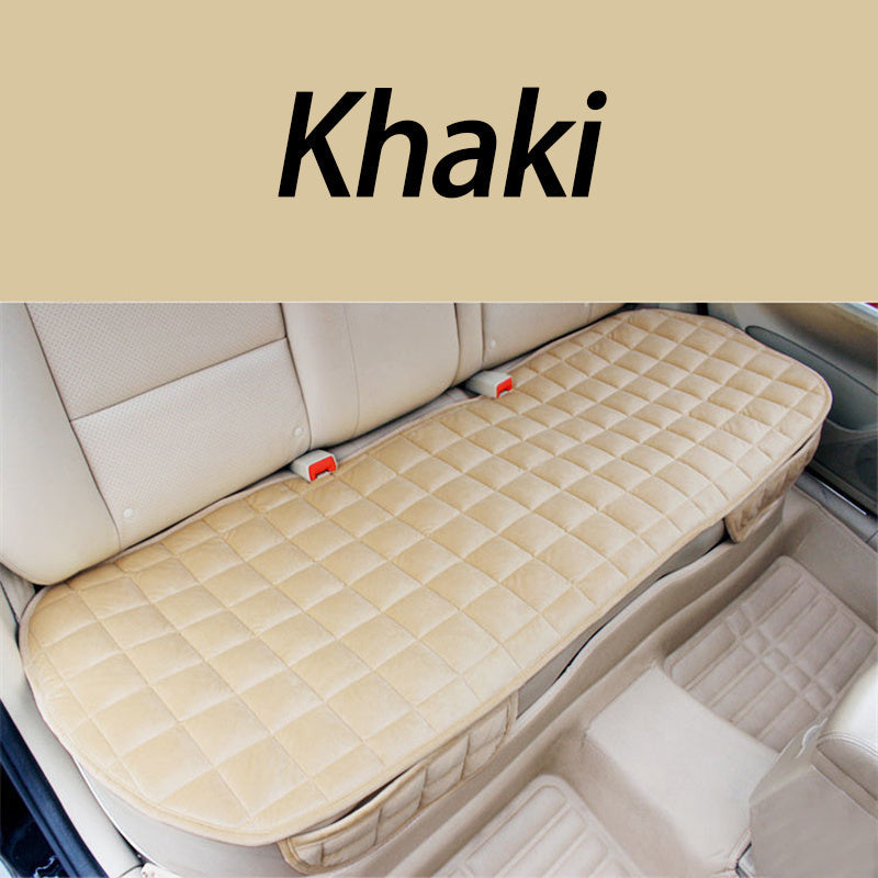 Plush Plaid Car Seat Cushion Protector 3-Piece Set – Thick Warm Memory Foam Pad, Non-Slip Breathable Universal Fit, Hand Washable Lightweight Car Seat Cover for 2 Front + 1 Back Seat, All Seasons