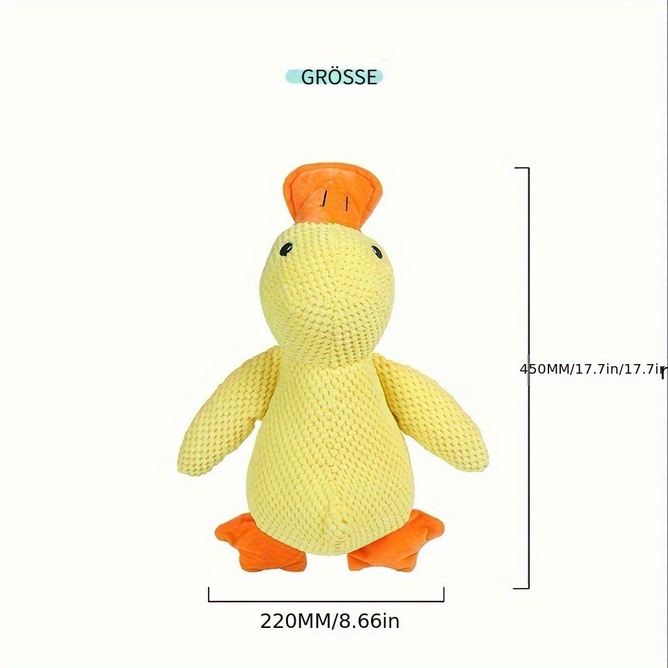 Heavy Duty Plush Duck Dog Chew Toy with Squeaker - Durable Chew-Proof Interactive Toy for Puppies & Adult Dogs, Safe for Aggressive Chewers, Teeth Cleaning, No Batteries Needed
