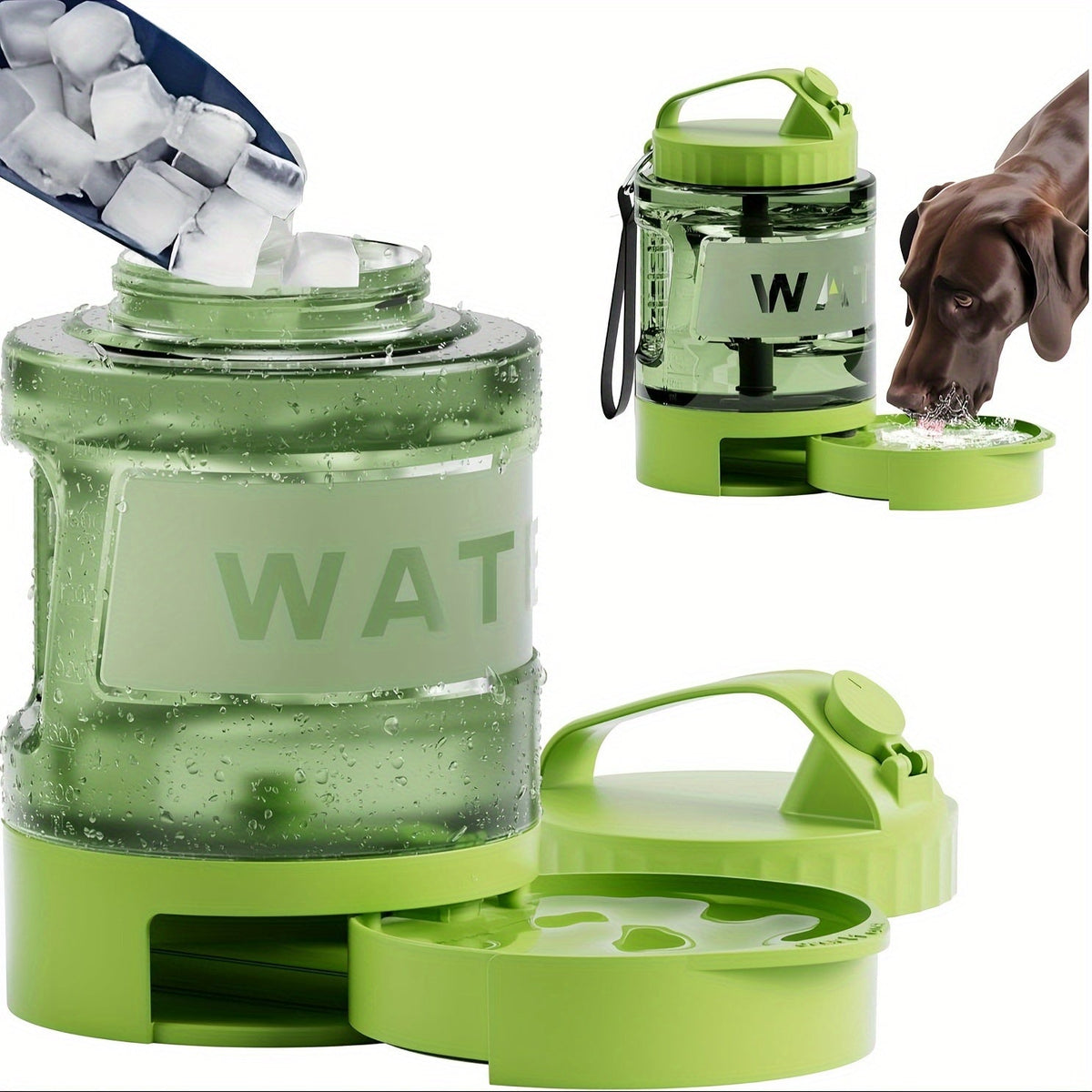74oz Portable Dog Water Bottle with Built-In Collapsible Bowl Leakproof Large Capacity Travel Water Bottle for Dogs Hiking Camping Park Ideal for Small to Large Breeds