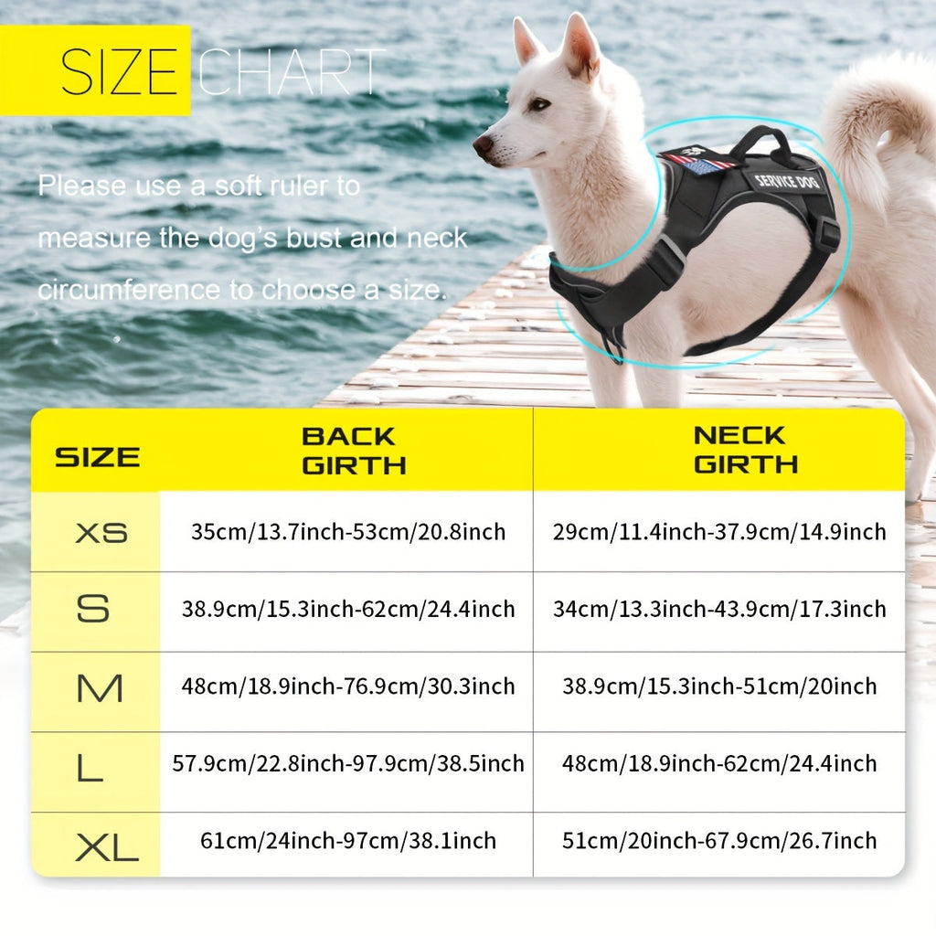 Dog Vest Harness Set with Leash – Adjustable No-Pull Harness Includes 5 Patches, Seat Belt, Collapsible Bowls & Poop Bag Dispenser for Training Walking Hiking XS to XL