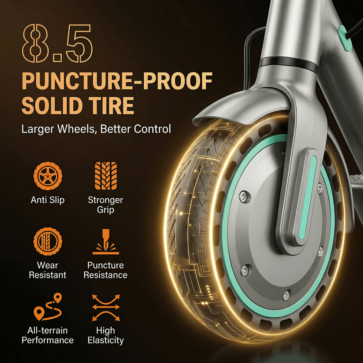 350W Foldable Electric Scooter for Adults - 19 MPH Top Speed, 7.8Ah Battery 12-Mile Range, 8.5" Solid Tires, Smart LED Display, Dual Brake | Lightweight Commuter E-Scooter Birthday Gift