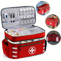 Medicine Storage Bag First Aid Kit Organizer - Household Medicine Organizing Box with Storage Rack Basket, Home & Travel Emergency Kit Bag, Perfect Holiday Gift