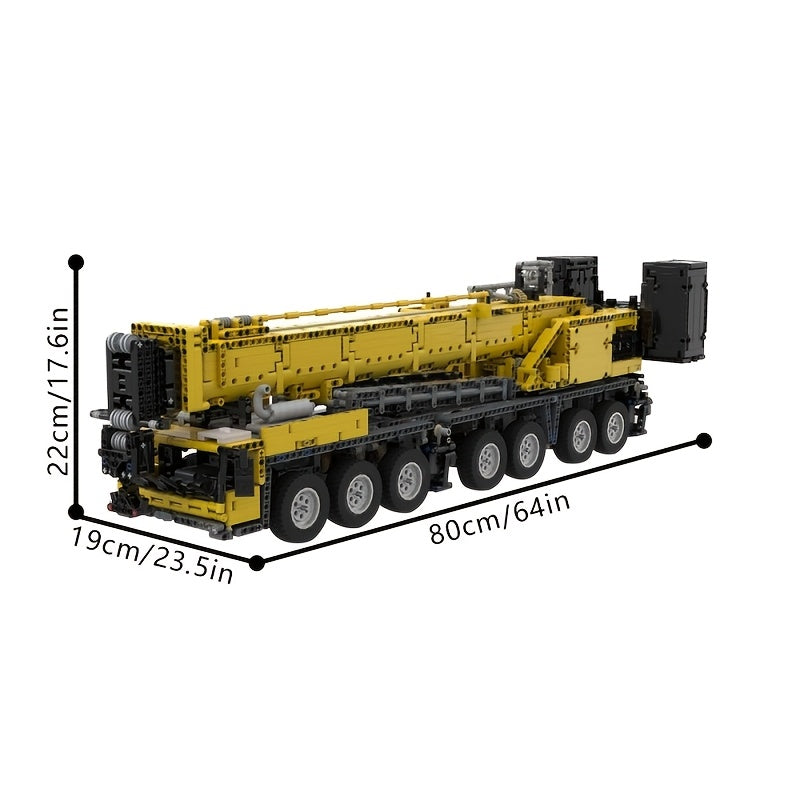 4805 Pcs GMK7550 All-Terrain Crane Building Blocks Kit - 31.5in Heavy-Duty Mobile Crane Model with Multi-Axle Steering & Extendable Boom, Advanced Engineering Toy for Adults & Teens, Collector Display Build