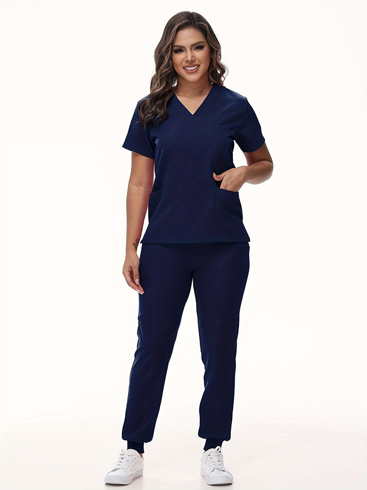Unisex Medical Scrubs Set – Breathable Quick-Dry V-Neck Top & Drawstring Jogger Pants, Nursing Uniform for Women & Men, 7 Colors, Sizes S-XXL, Ideal for Hospitals, Dental Clinics & Veterinary Work