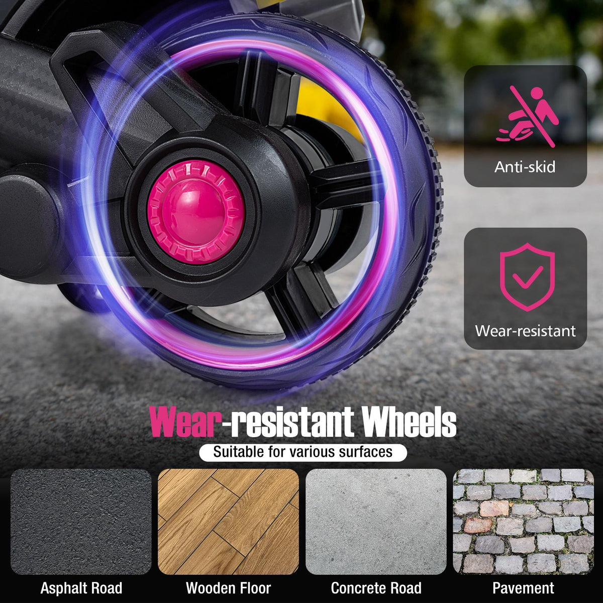 6V Kids Ride On Motorcycle Electric Motorbike with Detachable Training Wheels LED Headlights Music Anti-Skid Wheels Comfortable Saddle Seat Gift for Boys Girls Ages 3 and Up Pink