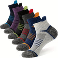 6 Pairs Merino Wool Hiking Socks for Men & Women, Cushioned Ankle Running Work Socks with Compression Support, Sweat-Absorbing Breathable Low Cut Invisible Design – Great Gift Idea