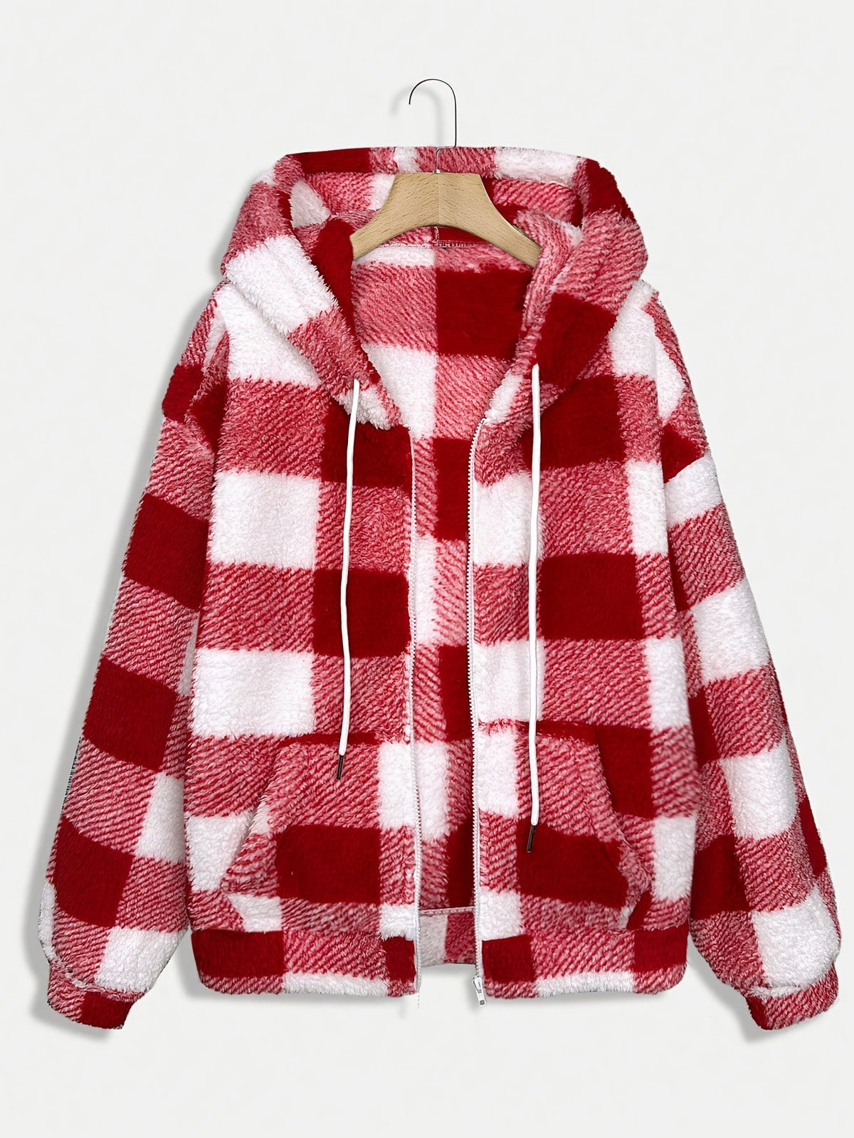 Women's Plaid Fleece Sweatshirt Casual Pullover Top Long Sleeve Soft Warm Fall Winter Fashion Black Khaki Red Green Yellow XS S M L XL