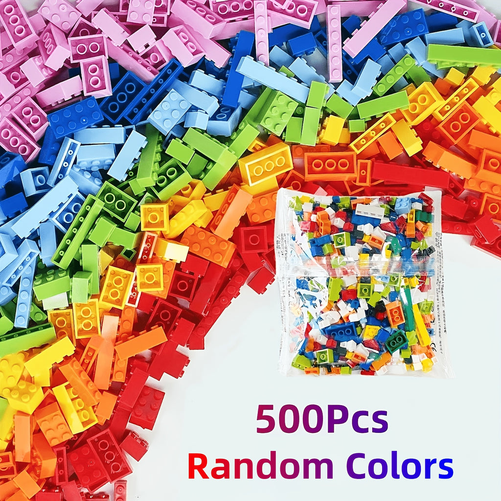 Classic Small Building Blocks Bulk Bag 500-1000 Pieces, Mixed Color ABS Safe Mini Brick Construction Toy for Boys Girls, Creative STEM Play Compatible with Major Brands, Halloween Thanksgiving Christmas Gift