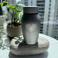 Pet Urn for Ashes Large Capacity – Stainless Steel Dog & Cat Memorial Urn with Heart Paw Print, Secure Seal Keepsake Cremation Urn, 4 Colors: Gray, Gold, Blue, Black