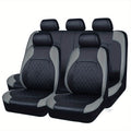 PU Leather Car Seat Covers Universal Fit Waterproof Quilted All-Season with Sponge Padding for Cars SUVs Trucks Gray Black Red Blue Single or 12-Piece Set