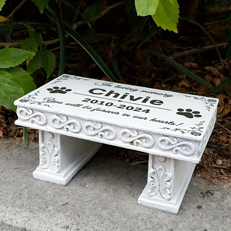 Personalized Memorial Garden Stone – Outdoor Bench Plaque for Humans, Dogs & Cats, Sympathy Gift for Loss of Loved One or Pet, Decorative Garden Memorial Marker