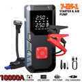 10000A Car Jump Starter with 350PSI Air Compressor, 9-in-1 Portable Battery Jump Starter Pack with LED Light, USB Type-C Fast Charging, Tire Inflator – 12V Car Emergency Kit & Gift