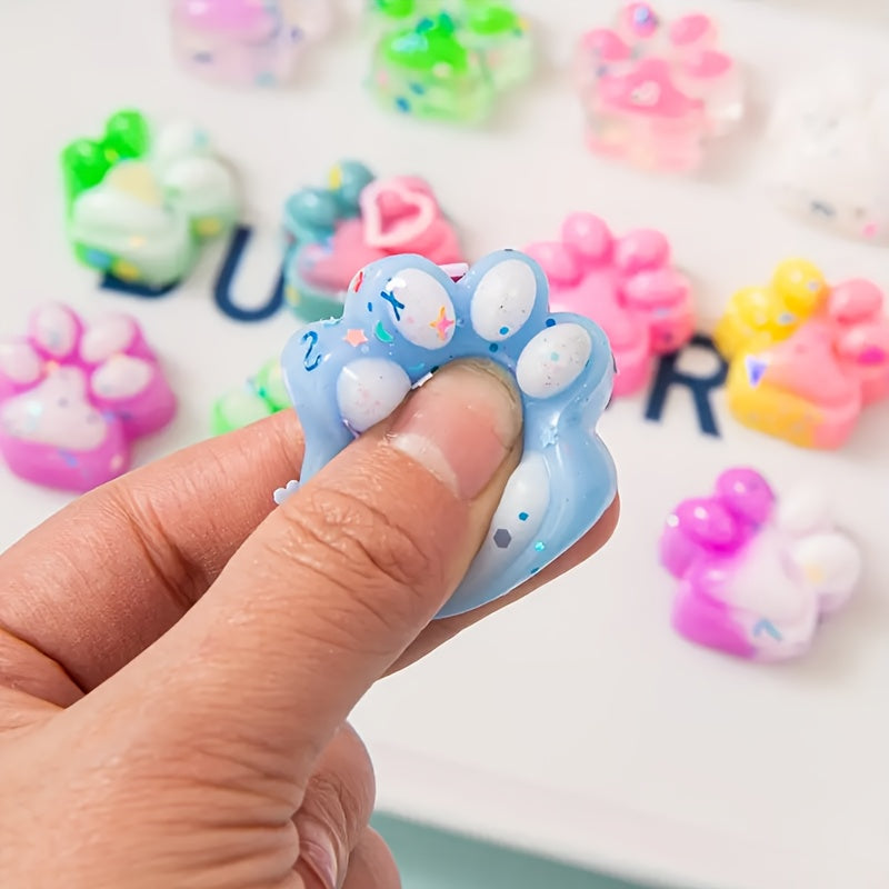 Mini Cat Paw Squishy Toys 10/20/30 Pack - Soft Stress Relief Squishies for Kids, Party Bag Fillers, Easter Egg Basket Stuffers, Halloween Christmas Goodie Bag Fillers, Random Assorted Colors