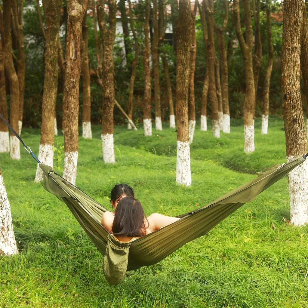 3-in-1 Double Camping Hammock with Mosquito Net and Sun Shade – Lightweight Portable Durable, Ideal for Camping Hiking Backpacking Picnicking Parks, 7 Color Options