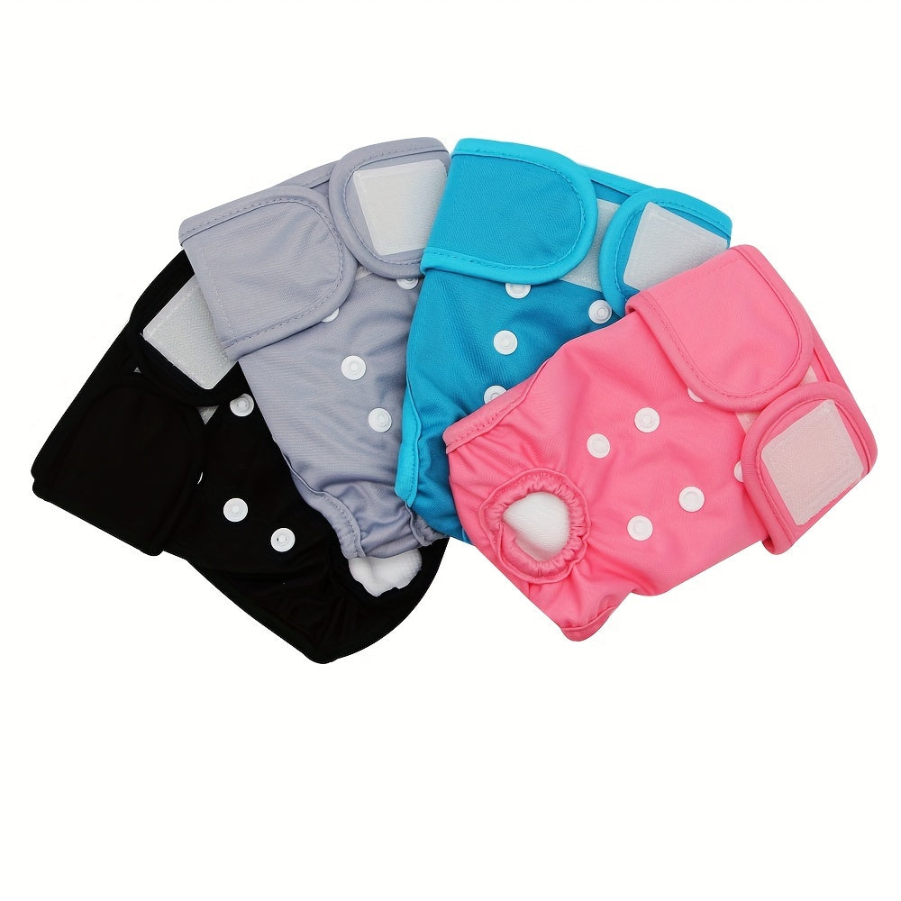 Washable Female Dog Diapers 3-Pack Reusable - High Absorbency Leak-Proof Girl Dog Diaper Pants for Puppies & Adult Dogs, Soft Breathable Fabric, Sizes XS to L, Perfect for Heat Cycle & Incontinence