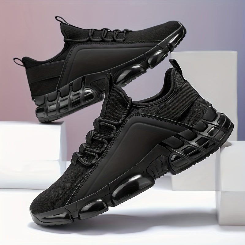 Men's Lightweight Breathable Mesh Sneakers PVC Sole Low-Top Lace-Up Casual Sports Shoes Blue Black Sizes US 6.5-12.5 Daily Wear Running Training Athletic Footwear
