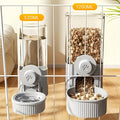 Hanging Cage Pet Feeder & Water Dispenser Set – 2-Piece Gravity Auto Feeding & Drinking Bowl for Cats, Dogs & Rabbits, Large Capacity Cage Mount Food & Water Bowl Combo