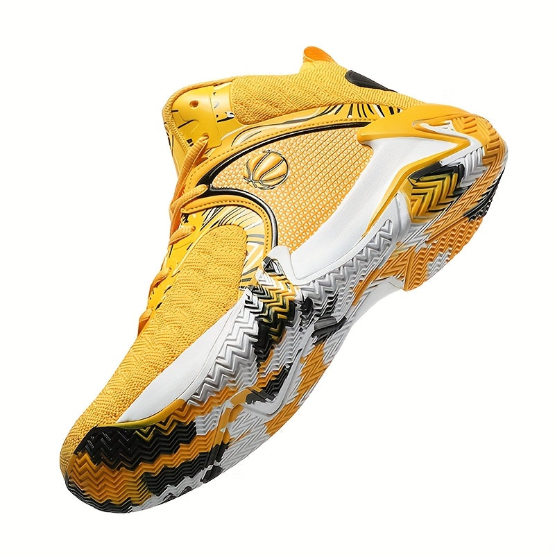 Men's High Top Basketball Shoes Anti-Slip Rubber Sole Breathable Lace-Up Sneakers for Men Durable Sports Running Shoes 3 Colors Sizes US 6.5-13.5 Cushioned Ankle Support