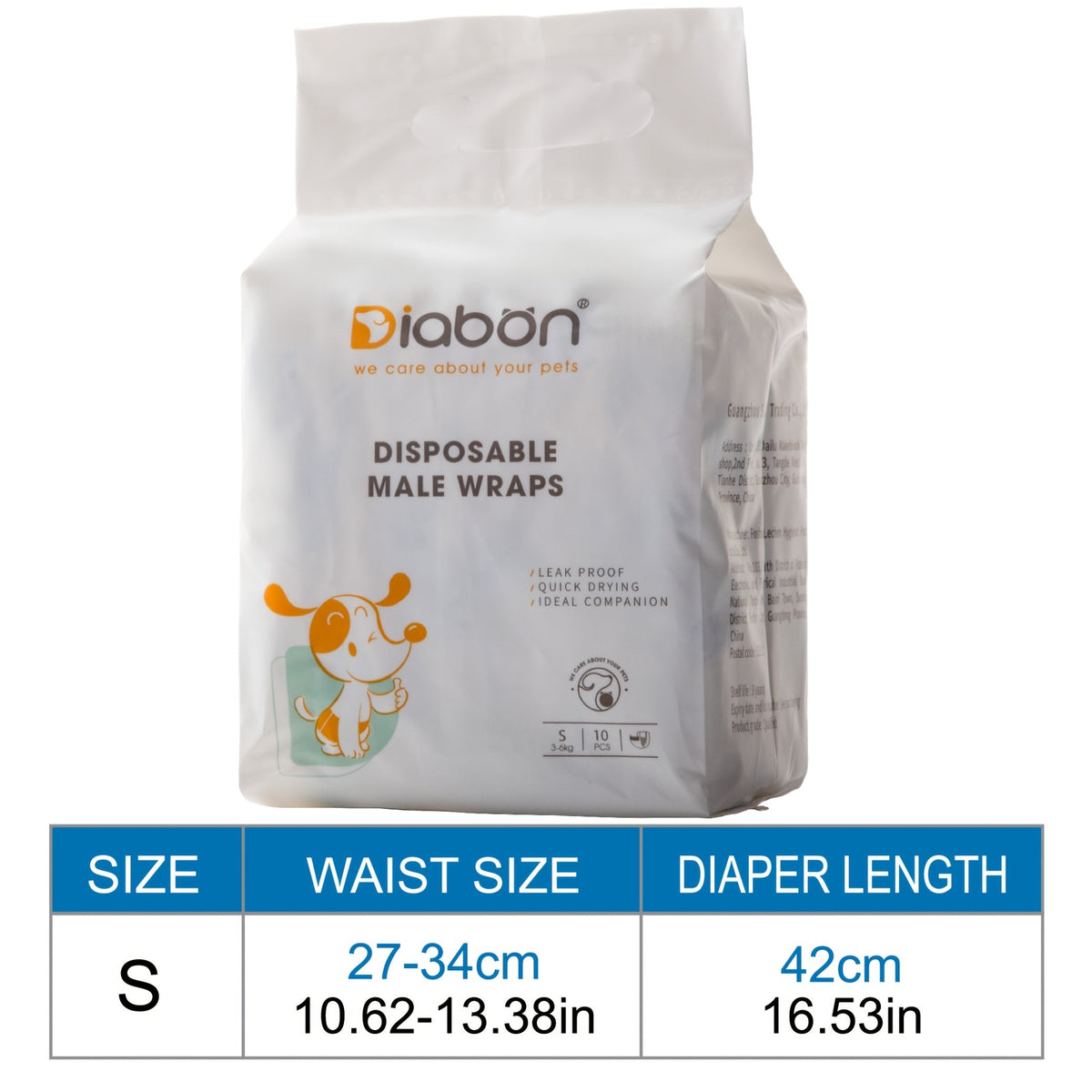 Disposable Dog Diapers Ultra-Absorbent Leak-Proof Pet Diapers for Male Dogs Puppies Senior Dogs – Super Absorbent Comfort Wraps for Incontinence Surgery Recovery and Outdoor Travel 10 Count Pack