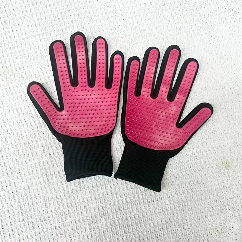 Pet Grooming Gloves 2-Pack for Dogs & Cats - Deshedding Massage Brush Glove for Removing Loose Fur Hair Shedding Control Cat Dog Cleaning Petting Grooming Tool Gift