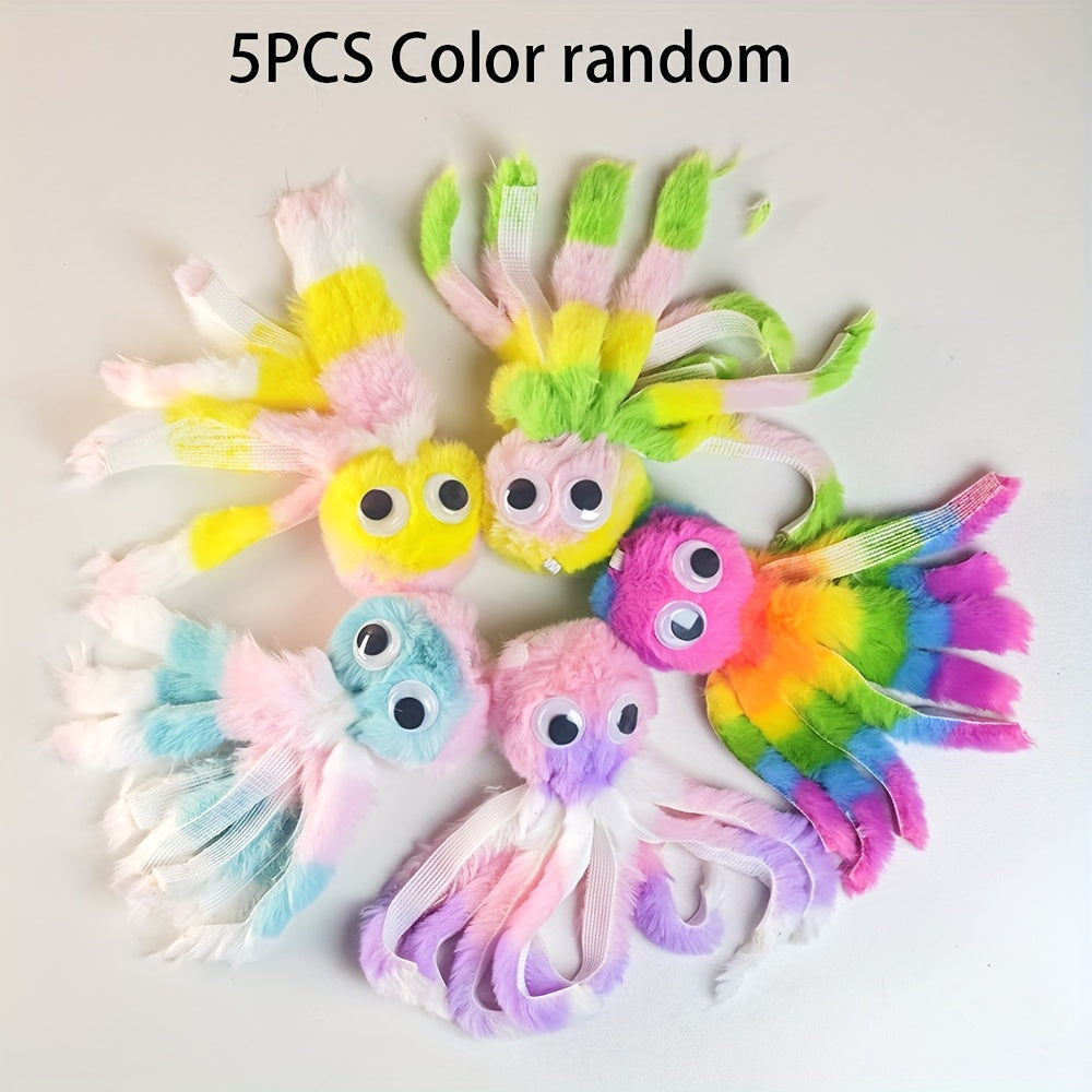Octopus Plush Cat Toy – 1, 3, or 5-Pack Soft Kicking & Chewing Toy for Indoor Cats, Teaser Wand Replacement Head, Multiple Colors for Interactive Kick & Bite Play