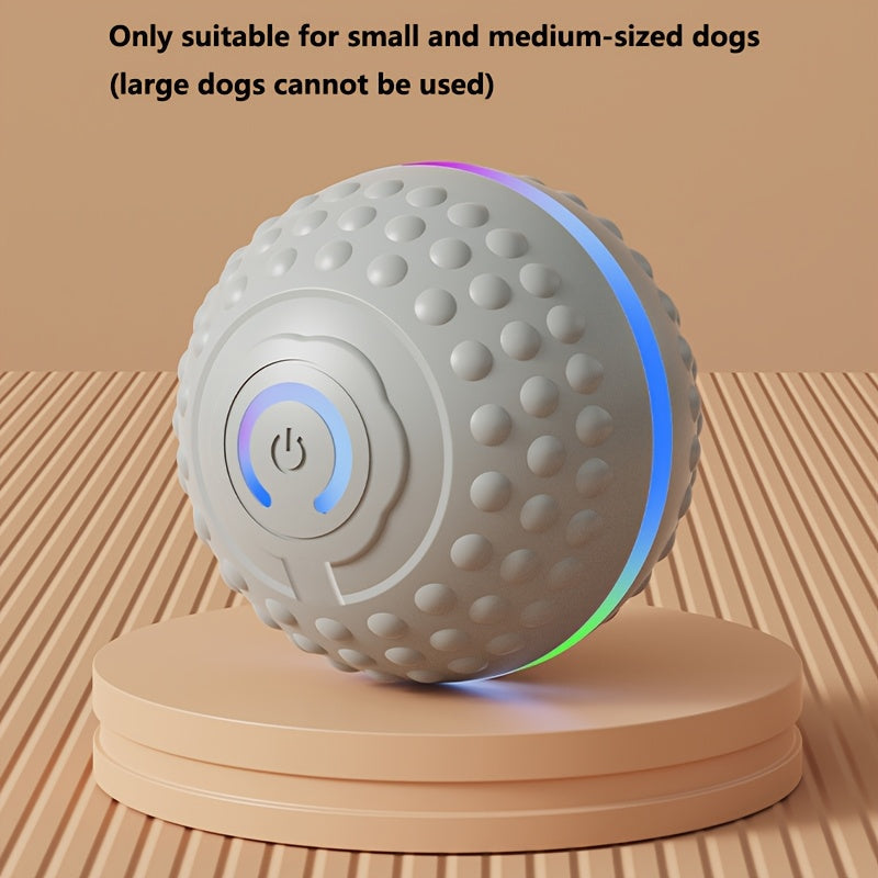 Automatic Bouncing Ball Dog Toy – USB Rechargeable Intelligent Self-Moving Jumping Ball for Small & Medium Dogs, Interactive Indoor Outdoor Pet Toy for Exercise & Play