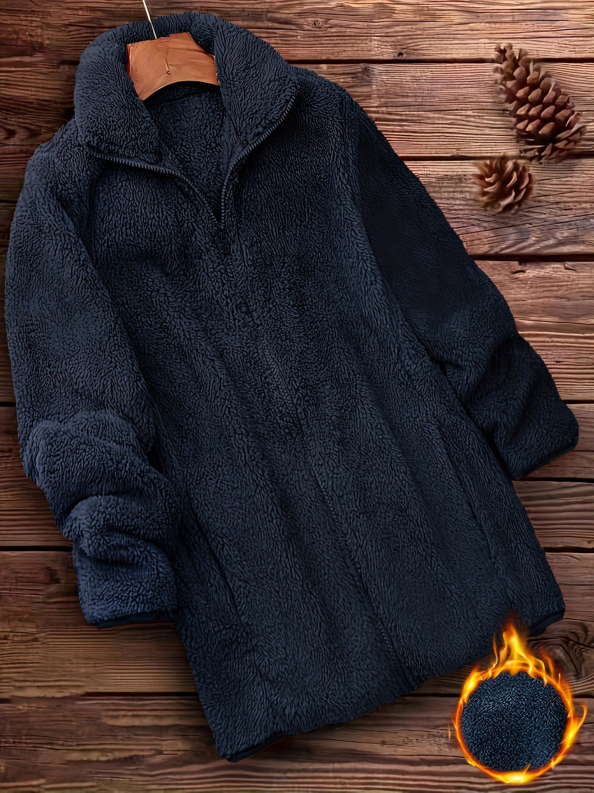 Zip Up Teddy Coat Women Fuzzy Fleece Sherpa Jacket Solid Color Long Sleeve Winter Outerwear Warm Fluffy Coat with Zipper Closure S-XXL Multiple Colors