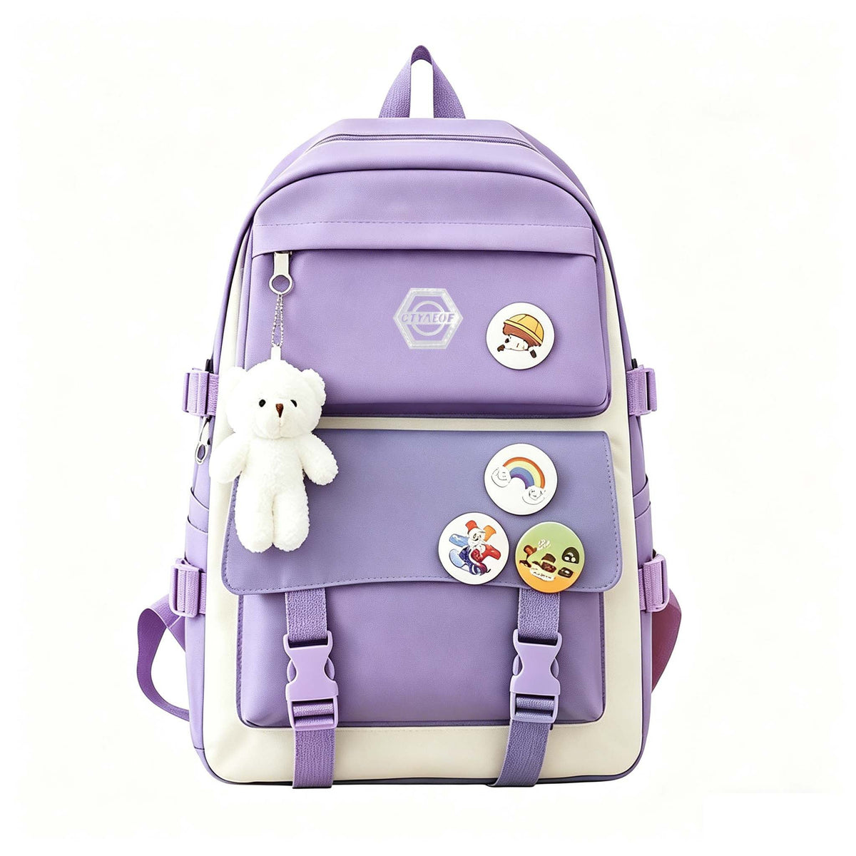 5-Piece Girls School Backpack Set Cute Lightweight Daypack with Tote Bag, Pencil Case & Coin Purse - Durable Student Backpack for School, Hiking & Casual Use