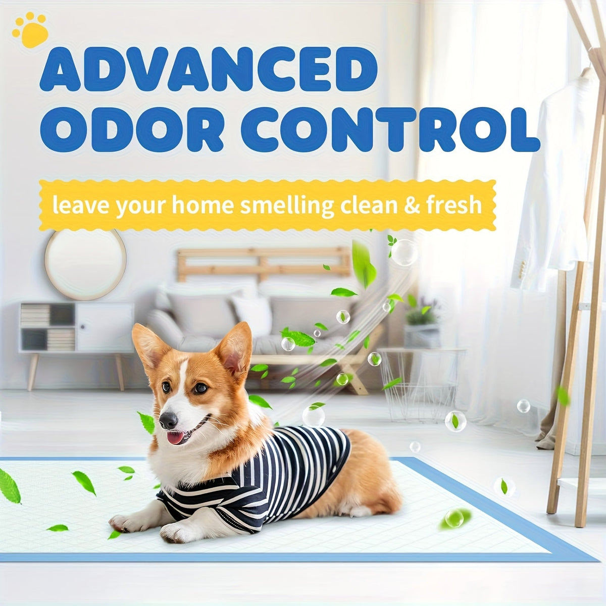 Ultra Absorbent Dog Potty Pads – 300% Thicker Mess-Proof Backing, 28"x34" & 24"x24" Sizes, 50-200 Pads Bulk Pack, for Home Travel & Camping, Ideal for Active Dogs & Puppies