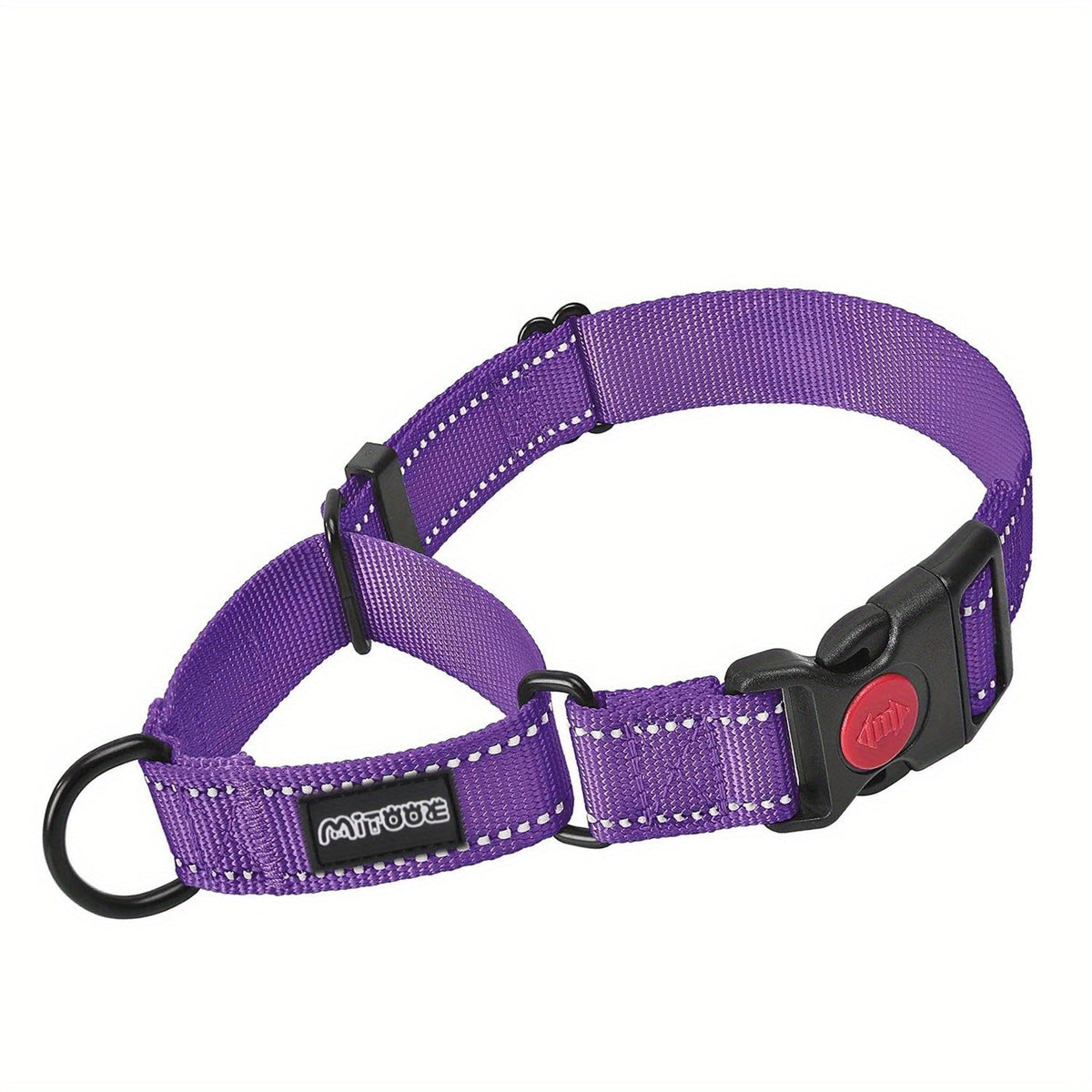 Reflective Dog Collar with Safety Locking Buckle - 1 Inch Wide, Adjustable for Small Medium Large Dogs, Night Visibility Training Collar