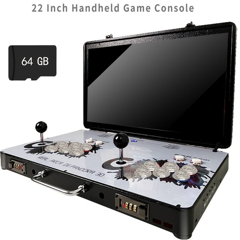 Arcade Game Console 22 Inch Stand-Up Full Size Folding Arcade Machine 4 Player 22 LED Screen 2 Sanwa Joysticks Gamepad Multi-Language Home Game Room Family Entertainment Classic Fight