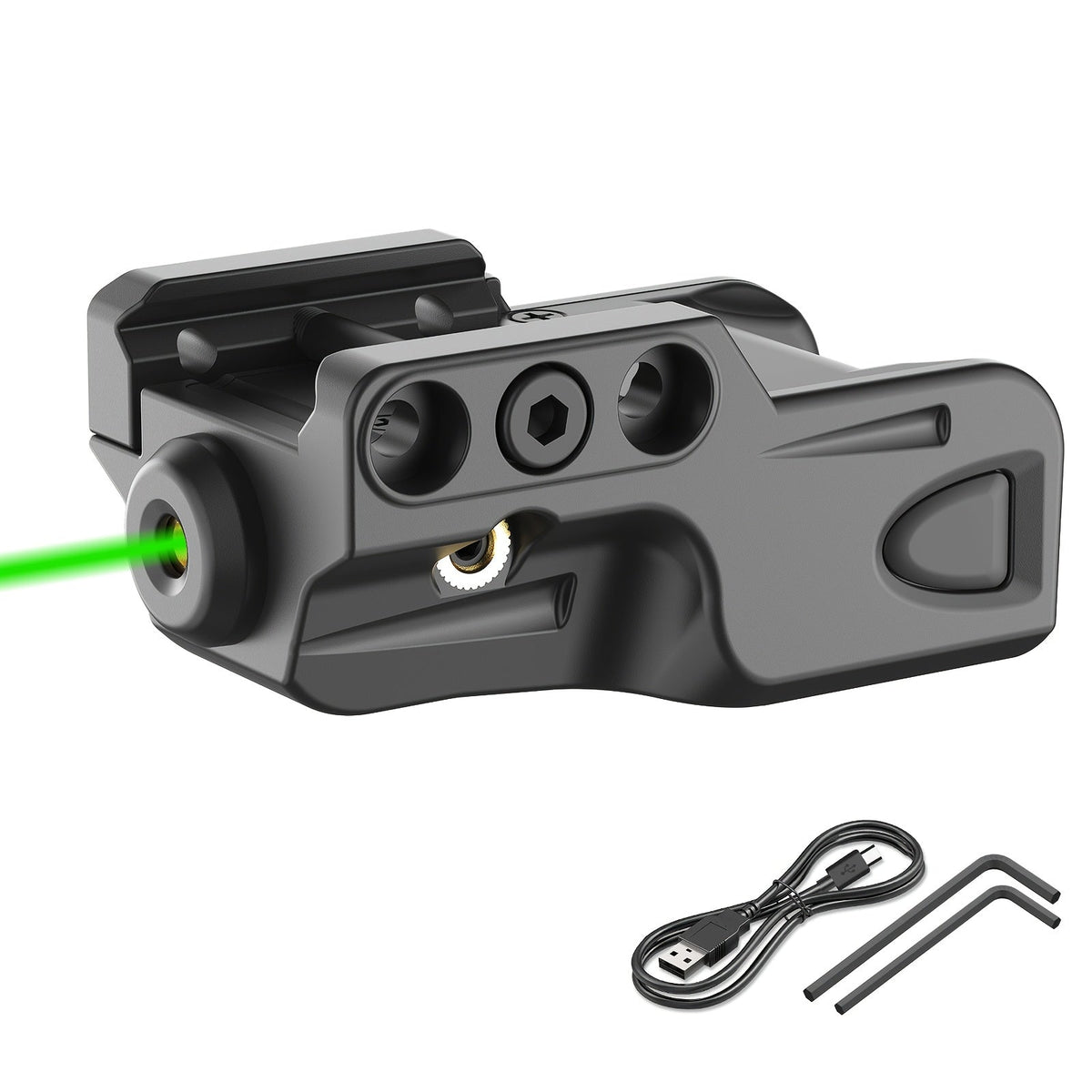 Multi-Color Laser Sight USB Rechargeable – Low Profile Picatinny Rail Handgun Pistol Laser, Green Red Blue Purple IR, 1mW–5mW, Polyamide Body, Compact Tactical Firearm Accessory