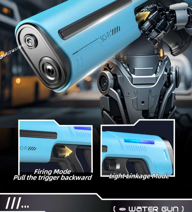 Electric Water Gun Auto-Fill with LED Pulse Light – 40ft Long Range Rapid-Fire Squirt Gun, USB Rechargeable 240-Shot Tank, Water Blaster for Kids & Adults, Pool Beach Backyard Summer Fun